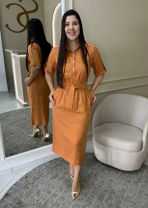 Vestido Isa - Terra Cota